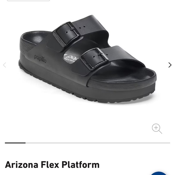 Birkenstock Papillio Platform Arizona, all Leather, size 41 Medium/Narrow, Black - Picture 2 of 6